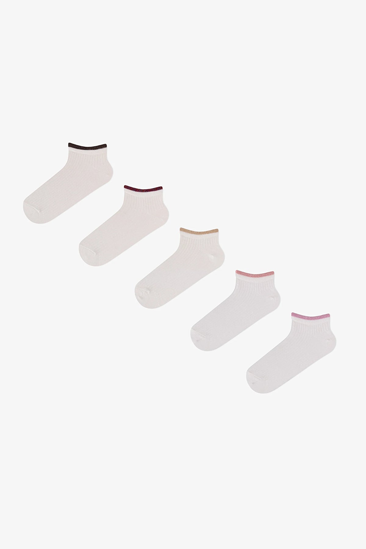 Marsmelov Shimmer Ankle Pamuklu Simli 5 Çift Patik Çorap
