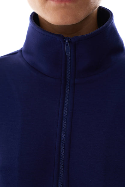 Lacivert Ipeksi Dokunuş Silky Touch Yarım Fermuarlı Sweatshirt