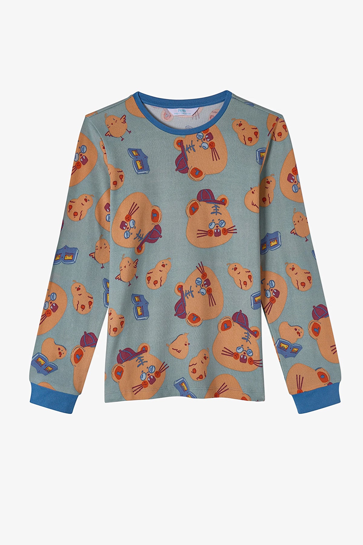 Erkek Çocuk Yeşil More Page Uzun Kollu Pijama Takımı