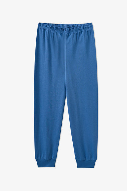 Erkek Çocuk Mavi Sleepy Club Pamuklu Uzun Kollu 2'li Pijama Takımı