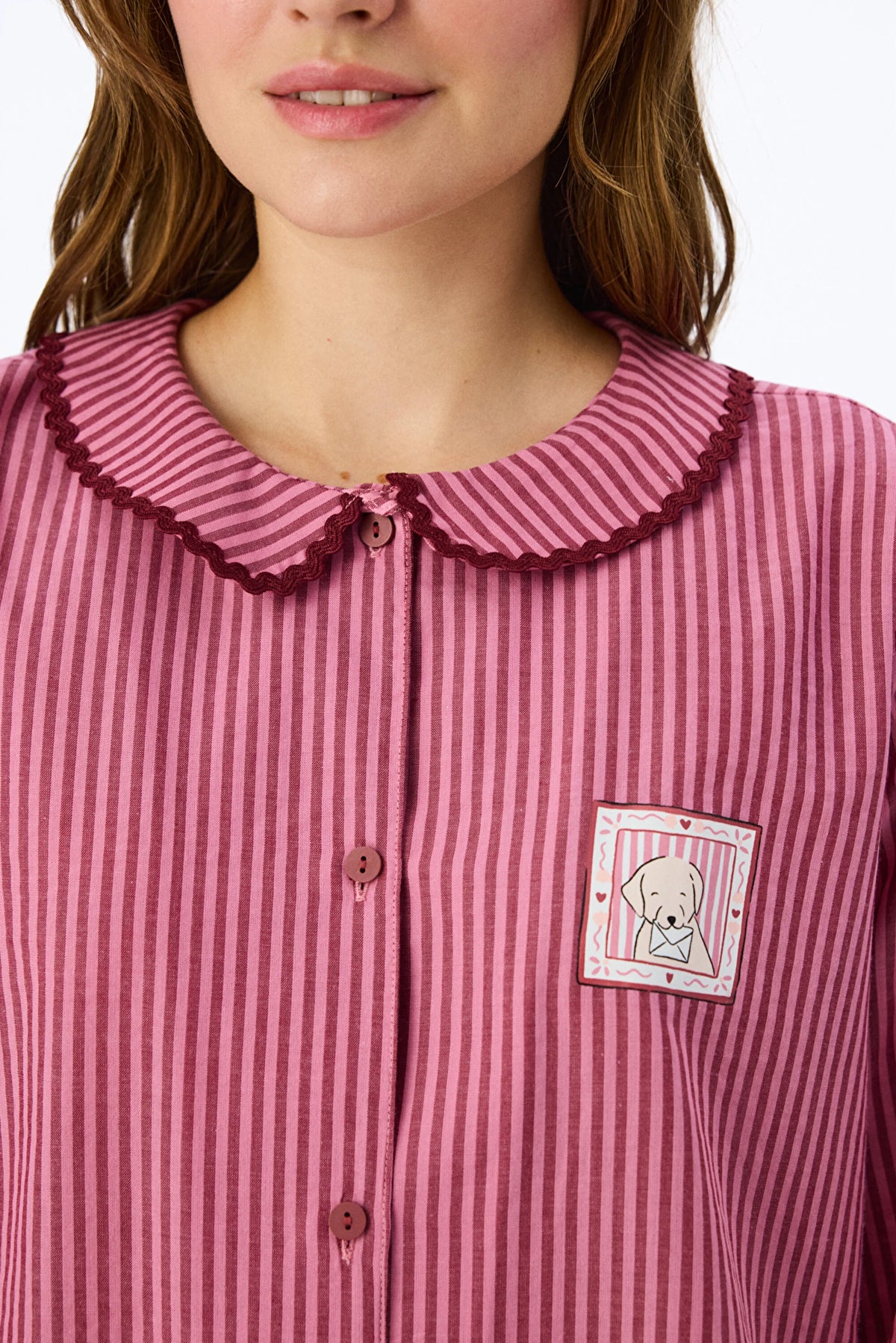 Gül Kurusu Rosy Uzun Kollu Gömlek Pantolon Pijama Takımı
