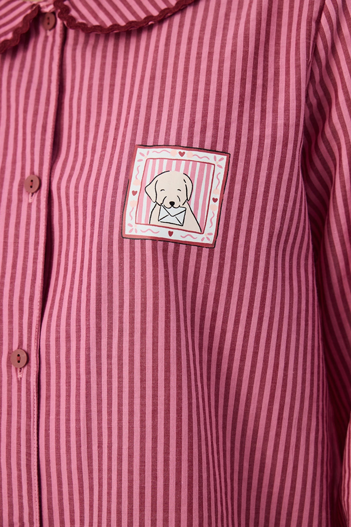 Gül Kurusu Rosy Uzun Kollu Gömlek Pantolon Pijama Takımı