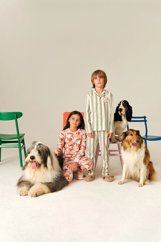Kız Çocuk Pembe Fur-ever Friends Pamuklu Uzun Kollu 2'li Pijama Takımı