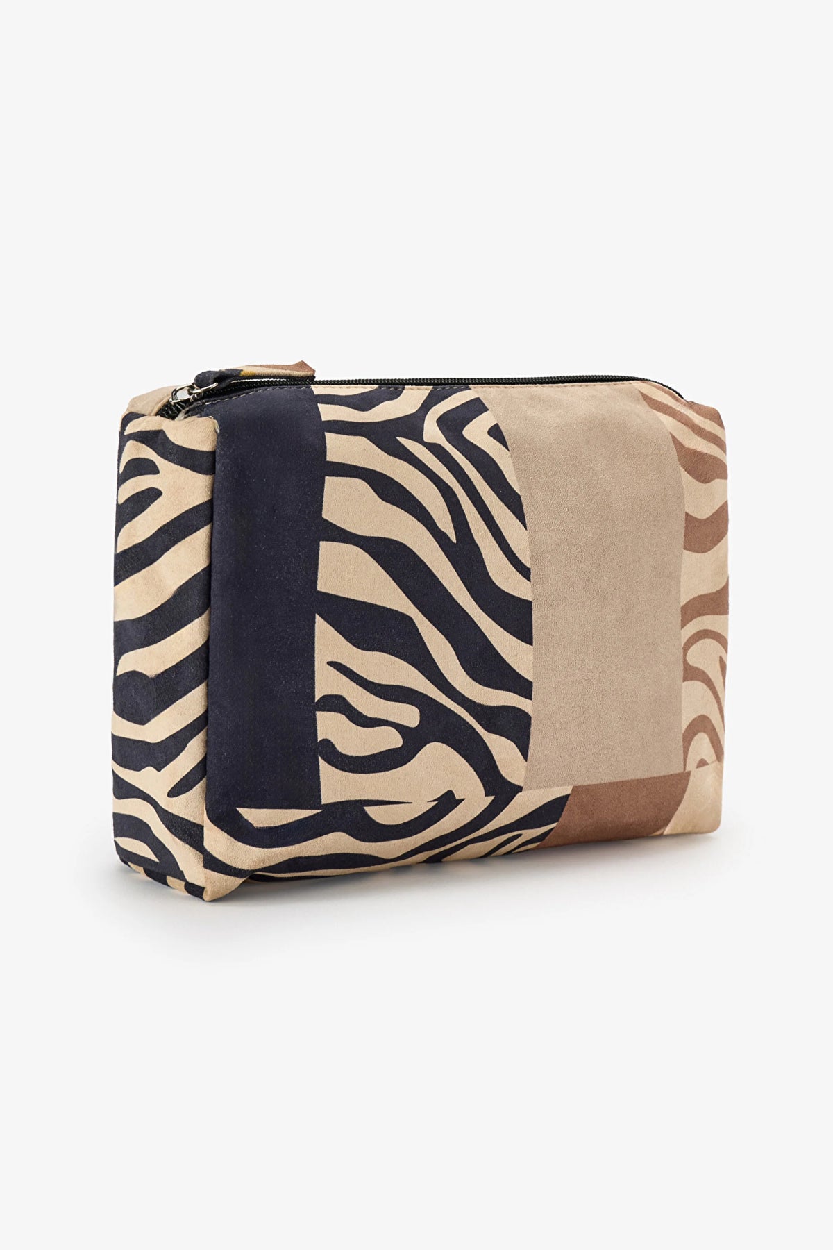 Siyah Zebra Makyaj Çantası