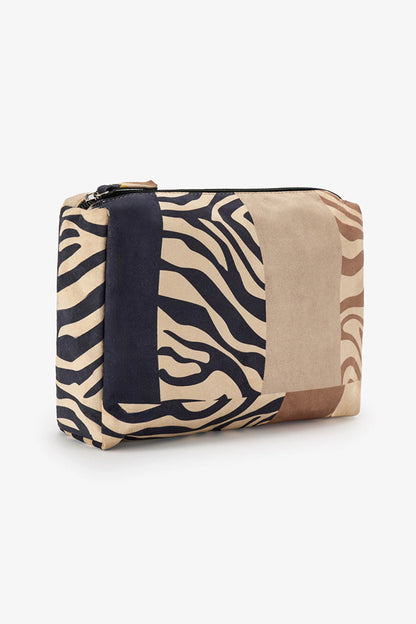 Siyah Zebra Makyaj Çantası