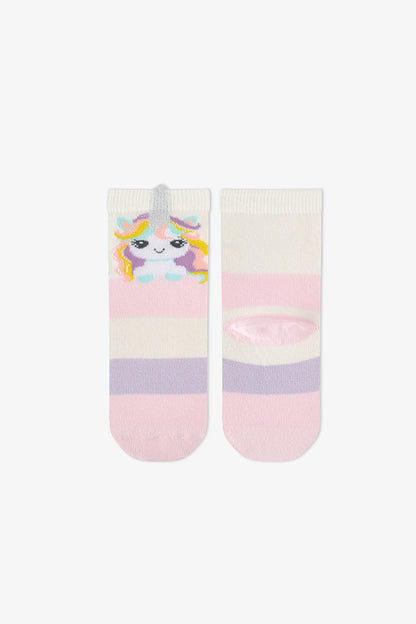 Kız Çocuk Unicorn Fantasy Pamuklu 4 Çift Soket Çorap
