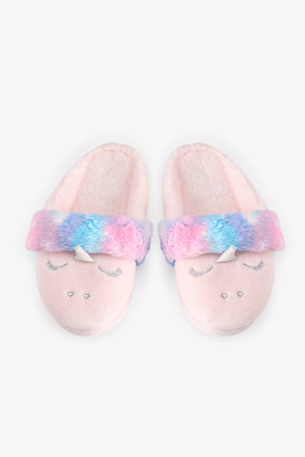 Kız Çocuk Pembe Puffy Unicorn Dokulu Terlik