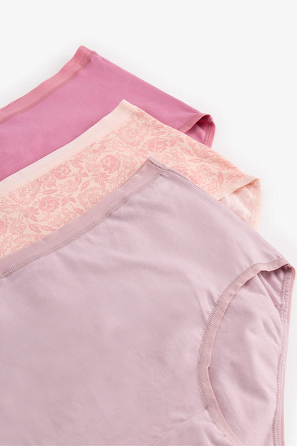 Wild Rose Çiçekli Yüksek Bel 3'lü Slip Külot