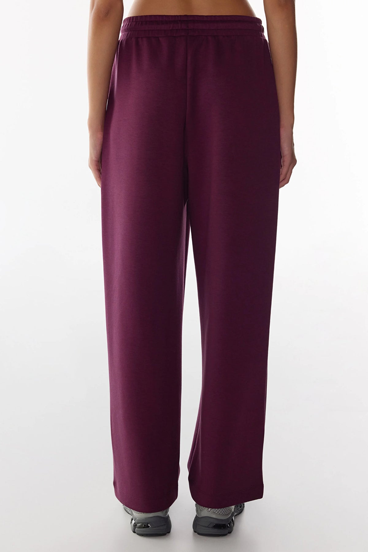 Bordo Ipeksi Dokunuş Silky Touch Ayarlanabilir Bel Cepli Eşofman Altı