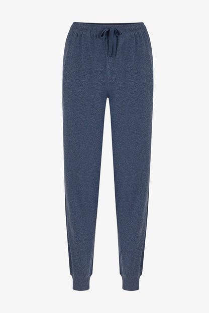 Erkek Blue Weekend Çizgili Uzun Kollu Jogger Pijama Takımı