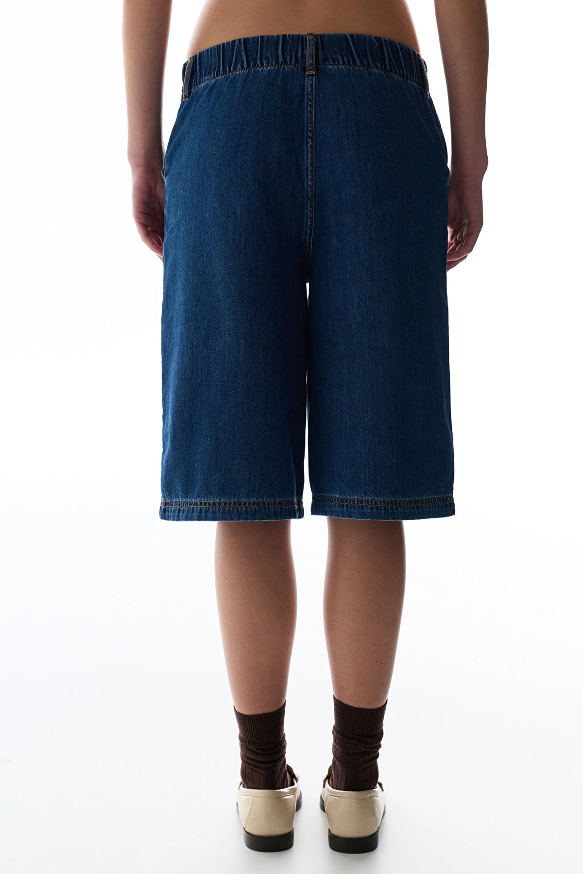Koyu Mavi Denim Bermuda Şort