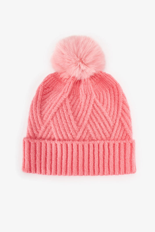 Pembe Luisa Çizgili Bere