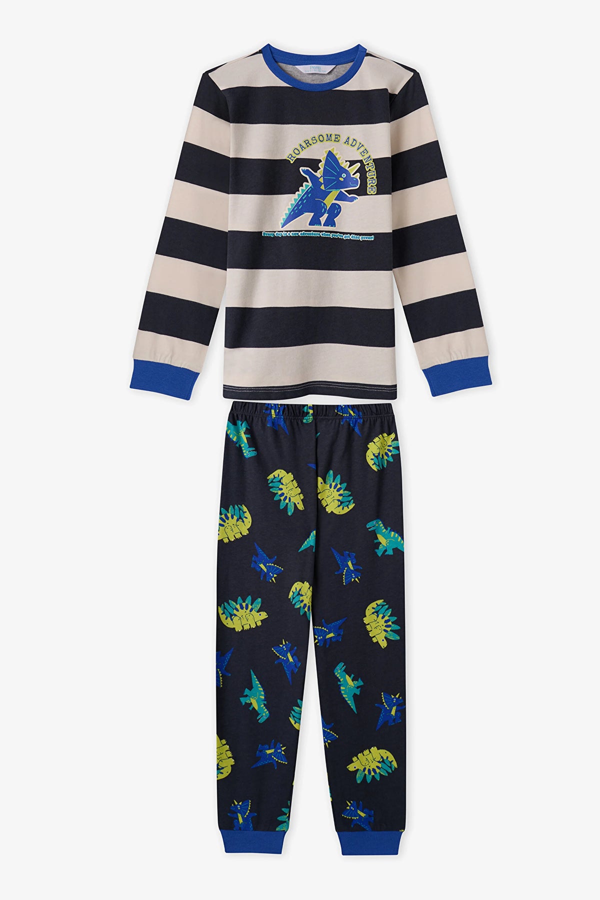 Erkek Çocuk Roarsome Pamuklu Uzun Kollu Pijama Takımı