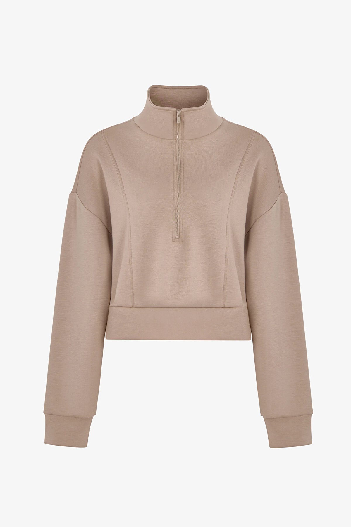 Bej Ipeksi Dokunuş Silky Touch Yarım Fermuarlı Sweatshirt