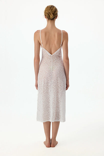 Kırık Beyaz Bridal Delicate Dantelli Gecelik