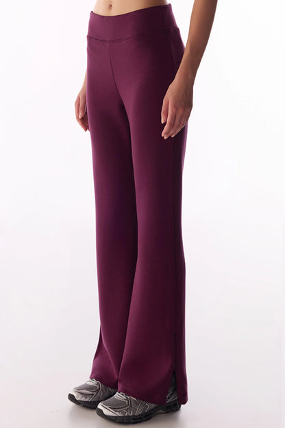 Bordo Ipeksi Dokunuş Silky Touch Paça Detaylı Ispanyol Paça (flare) Pantolon