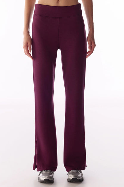 Bordo Ipeksi Dokunuş Silky Touch Paça Detaylı Ispanyol Paça (flare) Pantolon