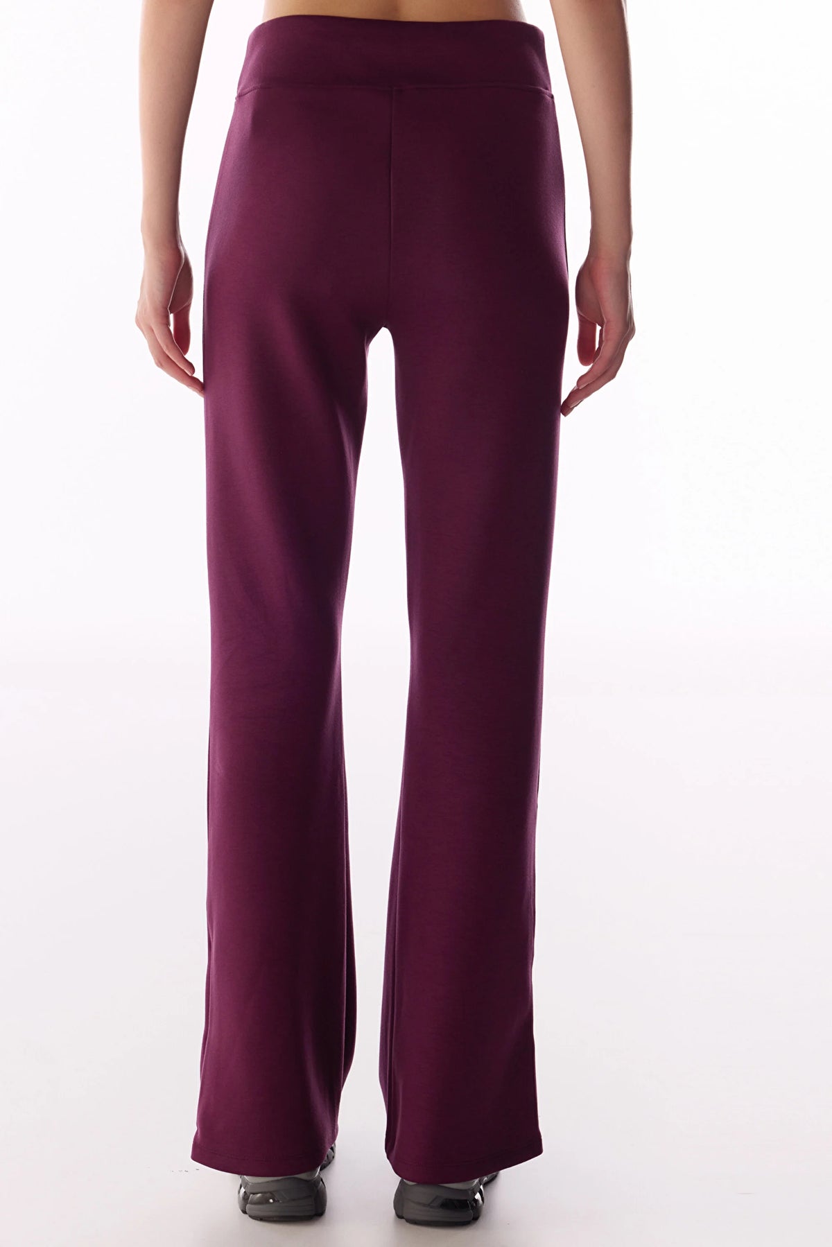 Bordo Ipeksi Dokunuş Silky Touch Paça Detaylı Ispanyol Paça (flare) Pantolon