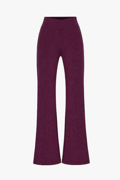 Bordo Ipeksi Dokunuş Silky Touch Paça Detaylı Ispanyol Paça (flare) Pantolon