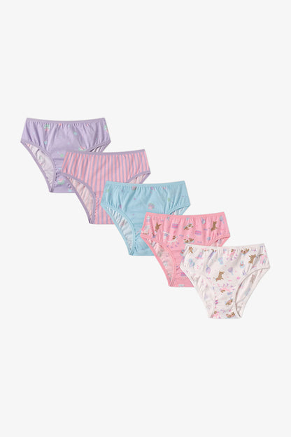 Kız Çocuk Kitty Hug Pamuklu 5'li Slip Külot