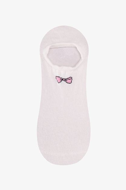 Beyaz Gri Pembe Tiny Bear 3 Çift Sneaker Çorap