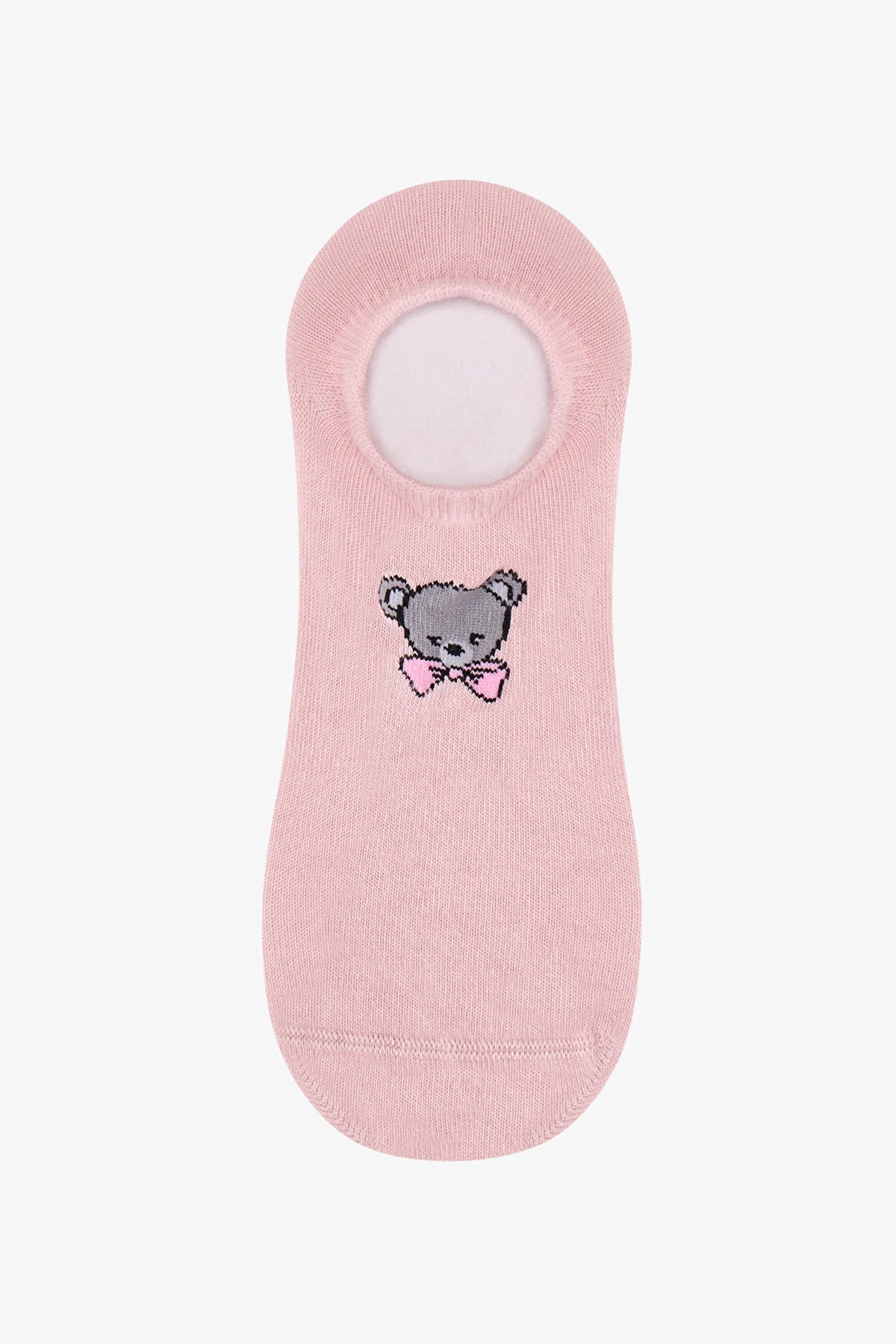 Beyaz Gri Pembe Tiny Bear 3 Çift Sneaker Çorap