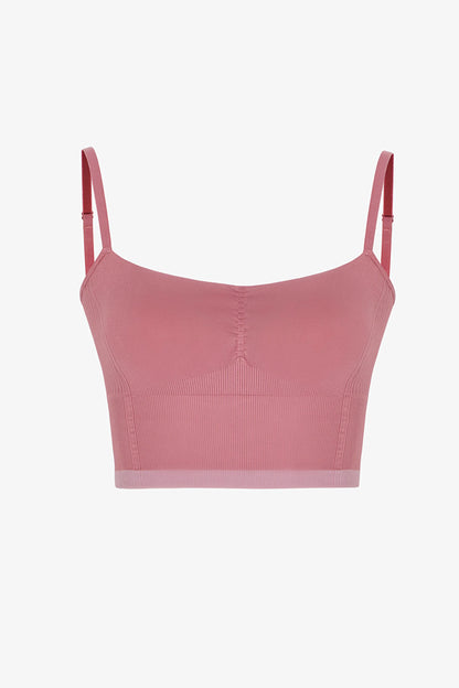 Pembe Çizgili Dikişsiz Seamless Spor Sütyeni