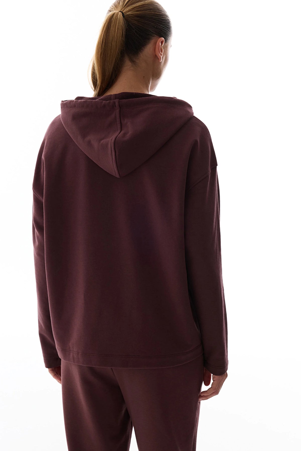 Kahverengi Oversize Kapüşonlu Sweatshirt