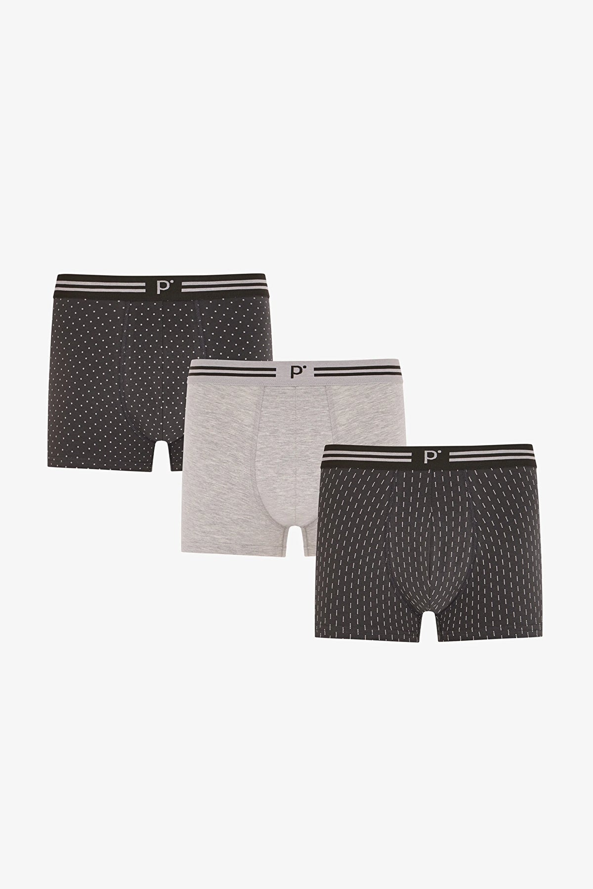 Erkek Darkmark Puantiye Desenli 3'lü Boxer