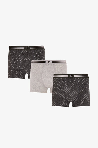 Erkek Darkmark Puantiye Desenli 3'lü Boxer