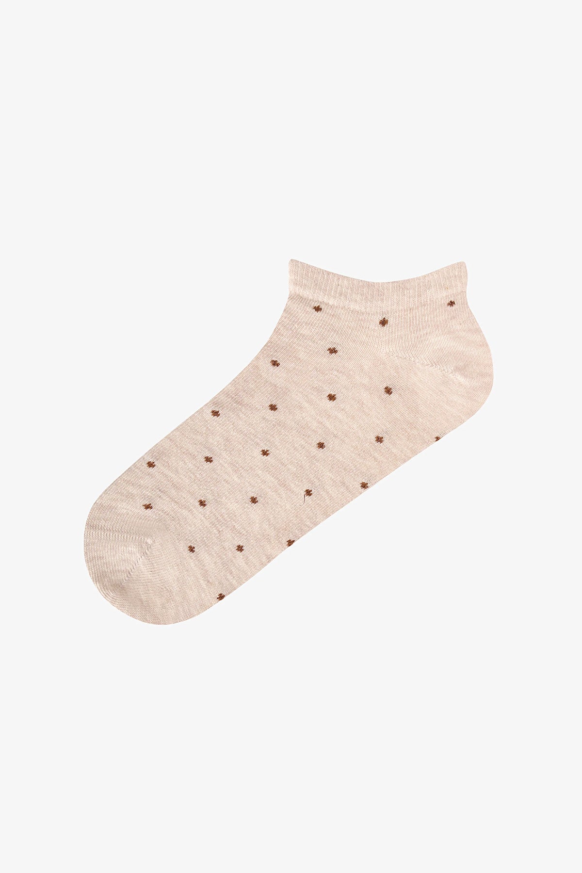 Kahve Siyah Simple Puantiye Desenli Pamuklu 5 Çift Patik Çorap