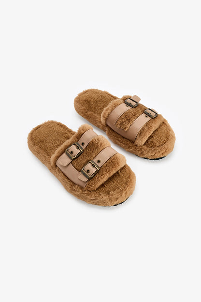 Açık Bej Latte Belt Terlik