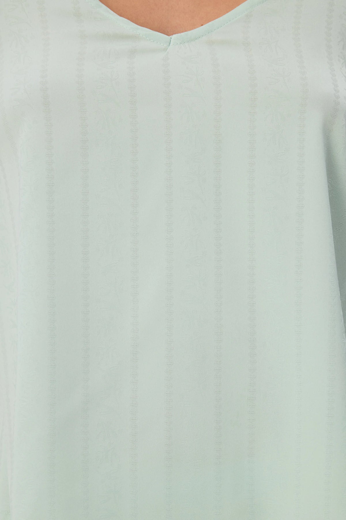 Mint Aurora Saten Çiçekli Atlet Pijama Üstü