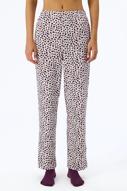 Mor Midnight Mood Baskılı Pijama Altı