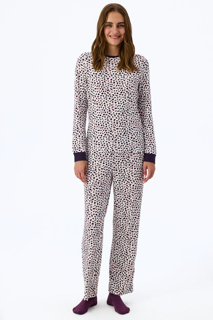 Mor Midnight Mood Baskılı Pijama Altı