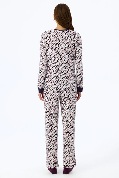 Mor Midnight Mood Baskılı Pijama Altı