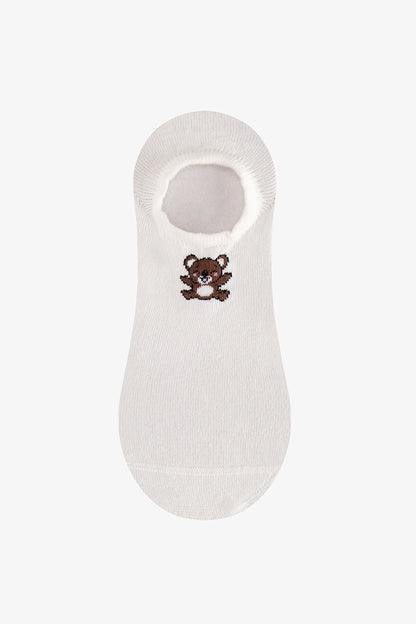 Kahve Little Bear 3 Çift Sneaker Çorap
