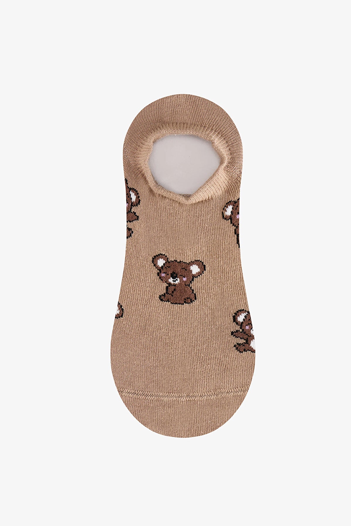 Kahve Little Bear 3 Çift Sneaker Çorap