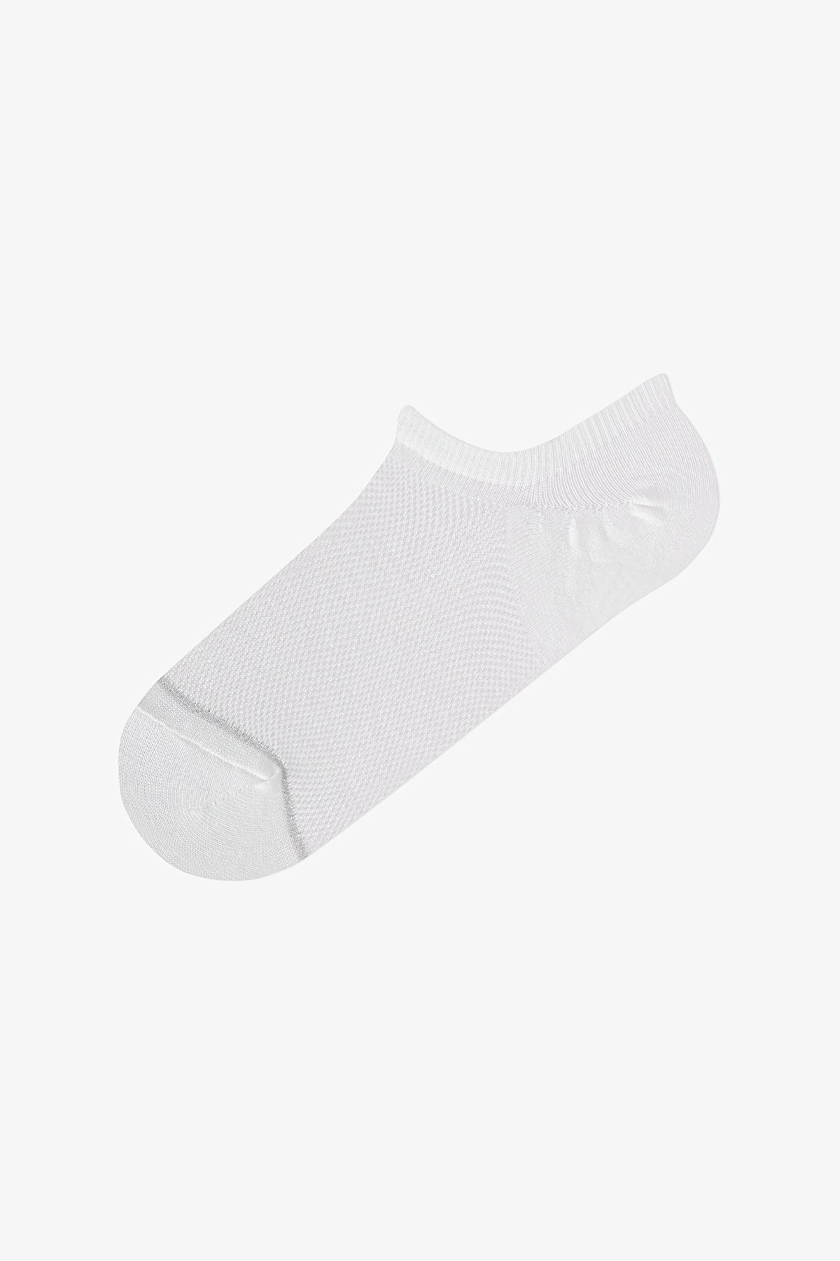 Beyaz Basic Mesh Pamuklu Simli 3 Çift Sneaker Çorap
