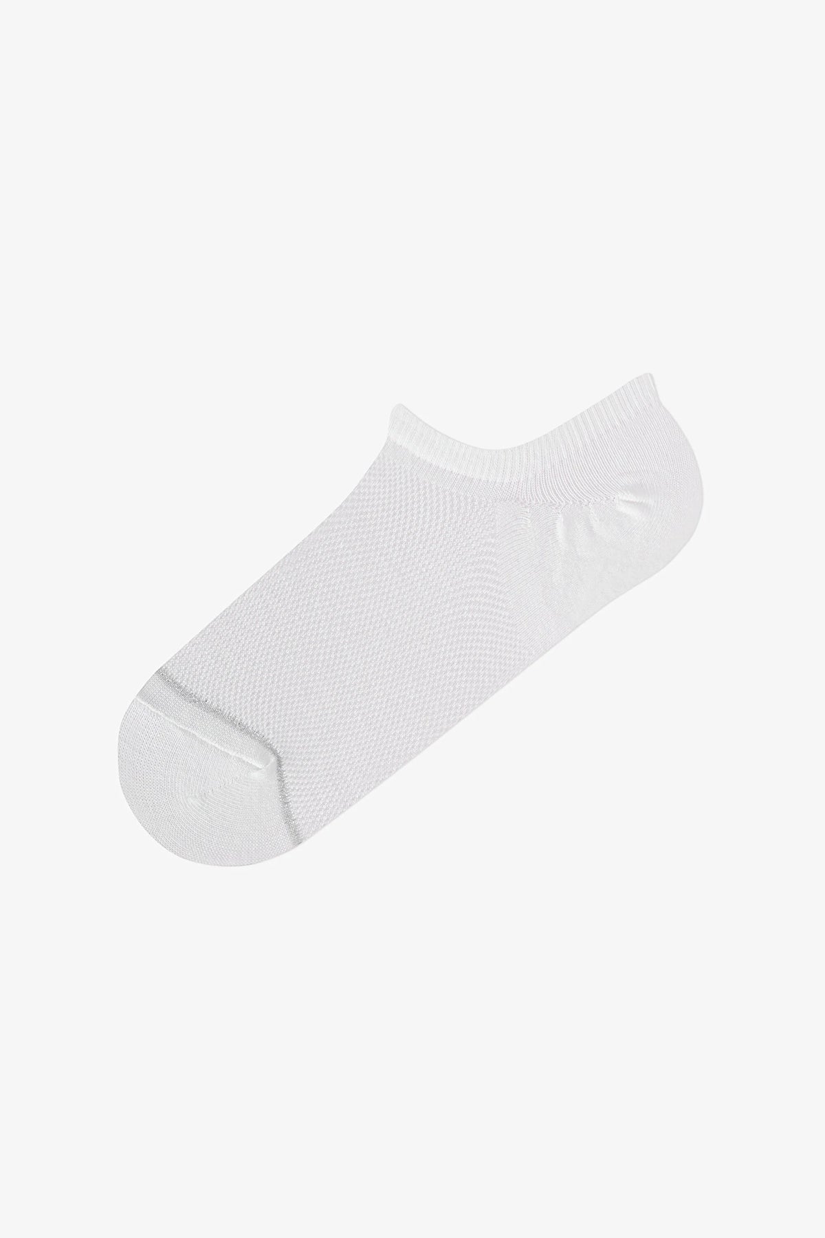 Beyaz Basic Mesh Pamuklu Simli 3 Çift Sneaker Çorap