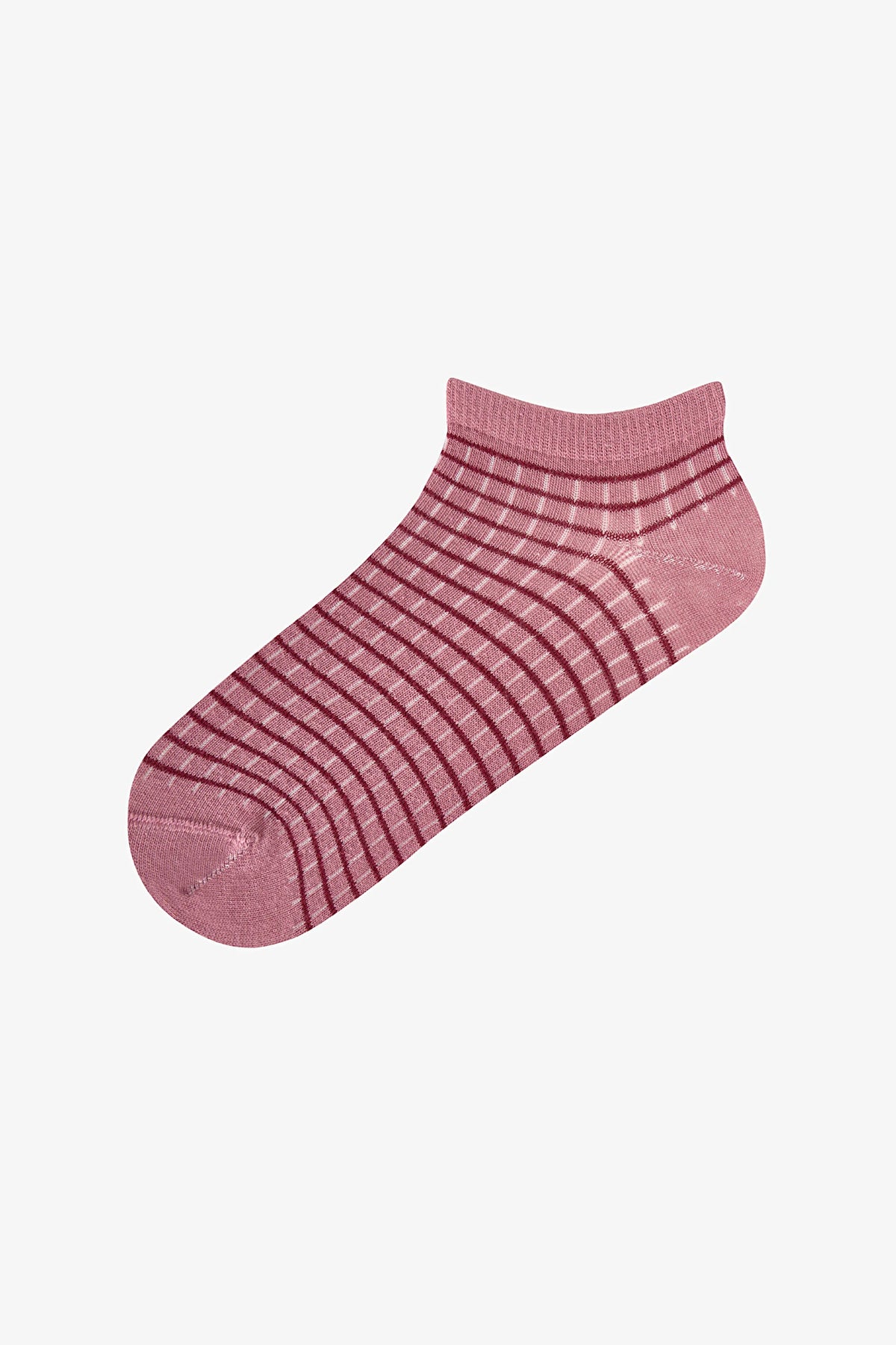 Siyah Bordo Berry Puantiye Desenli 5 Çift Patik Çorap