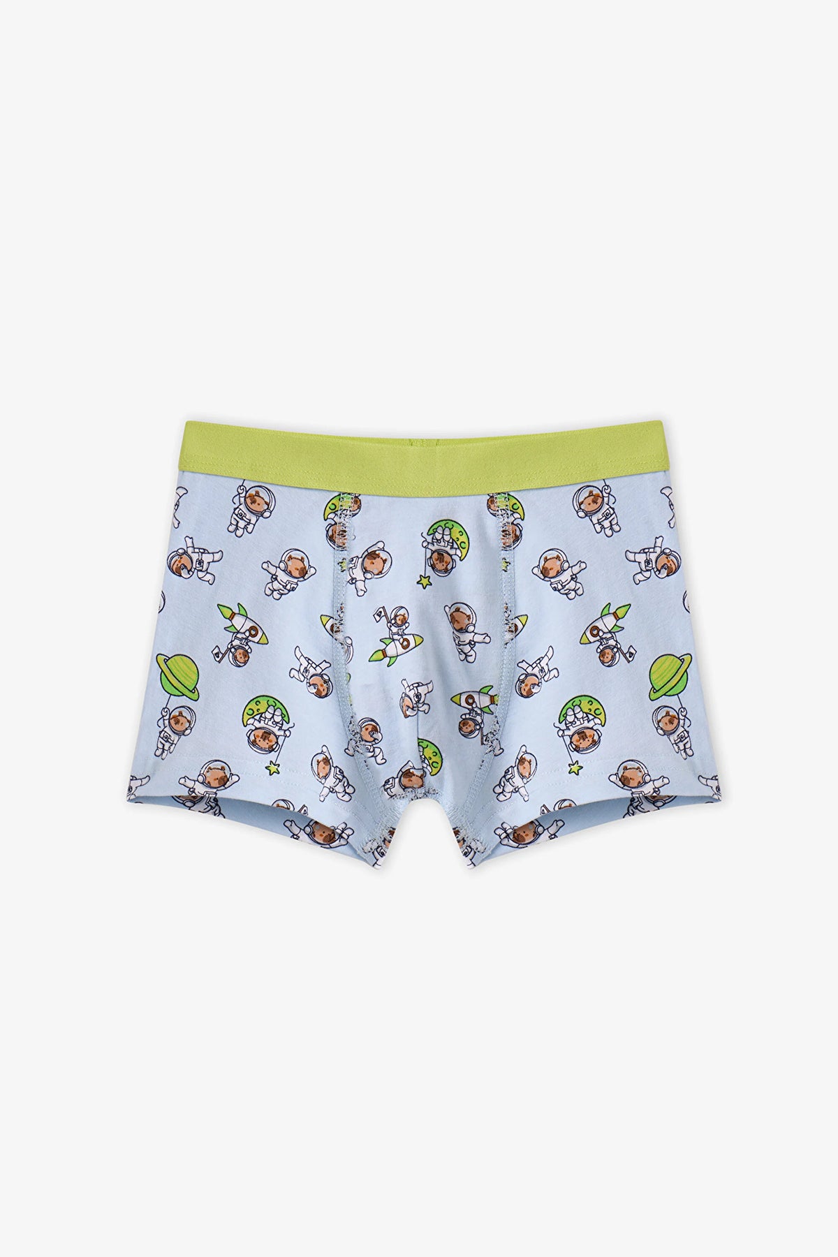 Erkek Çocuk Mavi Capybaras Space Pamuklu 3'lü Boxer