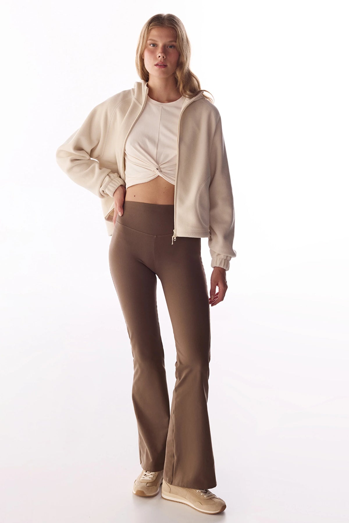 Kahverengi Ispanyol Paça (flare) Soft Feel Tayt