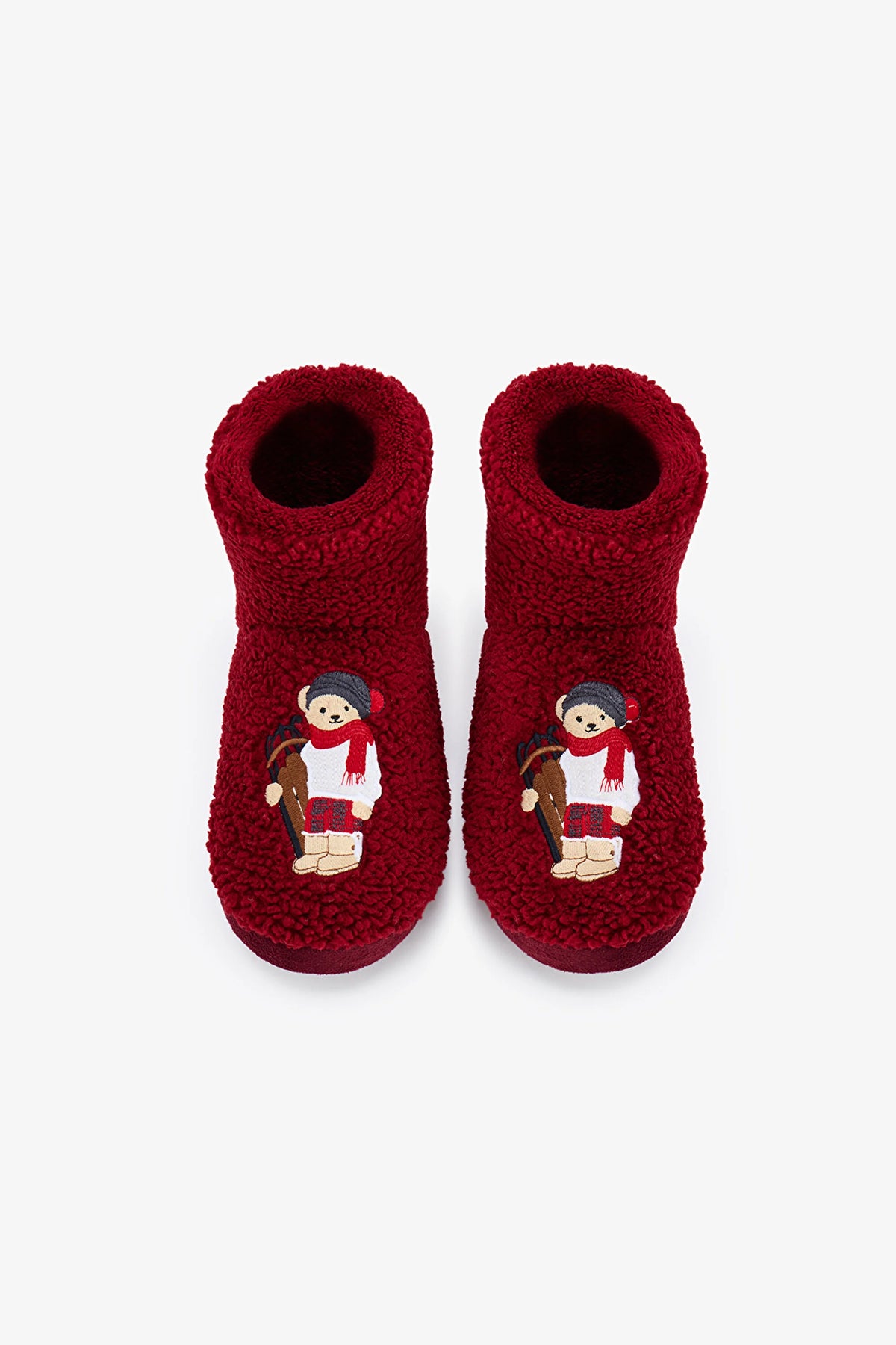 Bordo Cool Bear Bot Kedi Desenli Patik