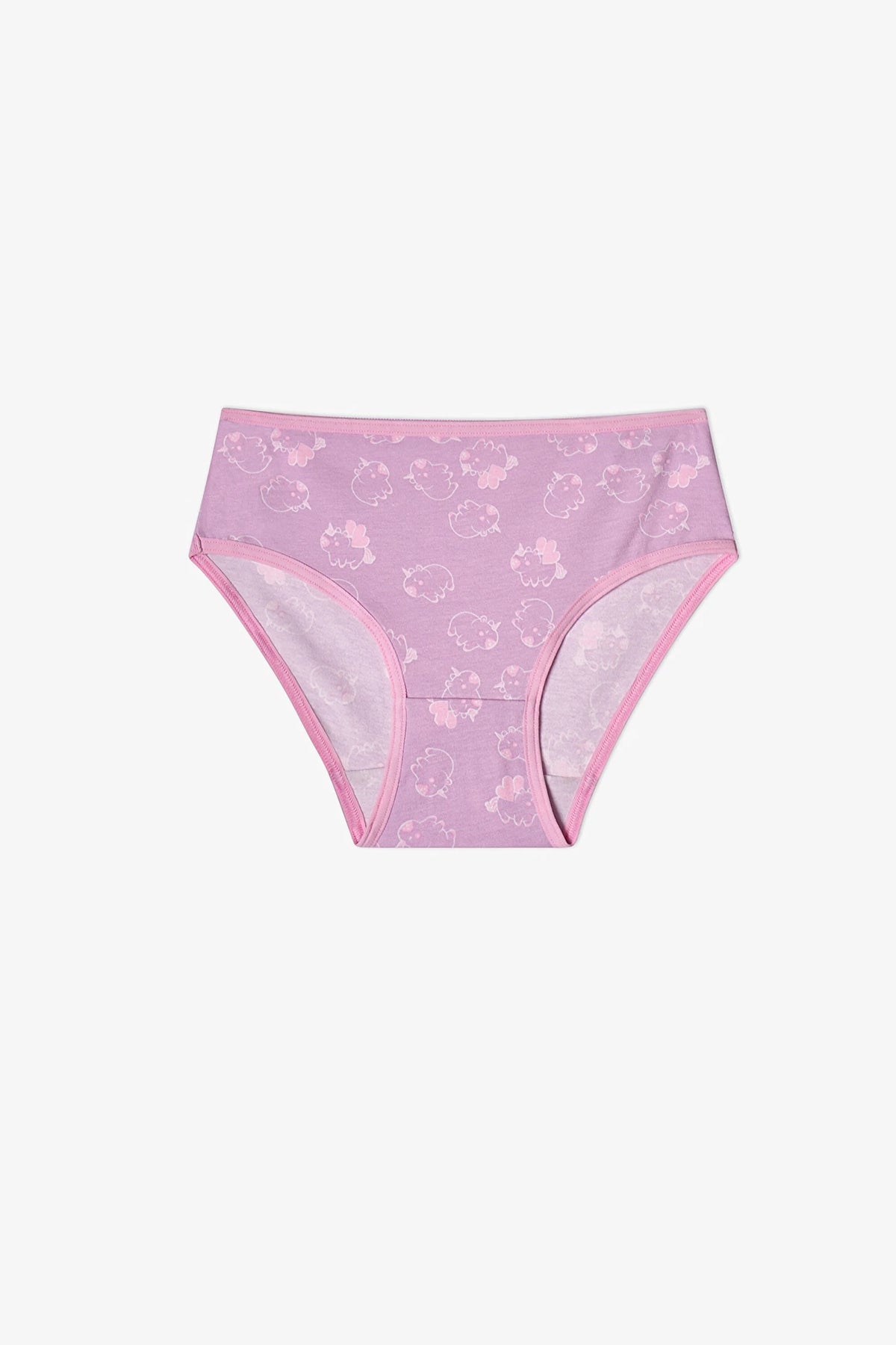 Kız Çocuk Pembe Unibara Unicorn Desenli 5'li Slip Külot