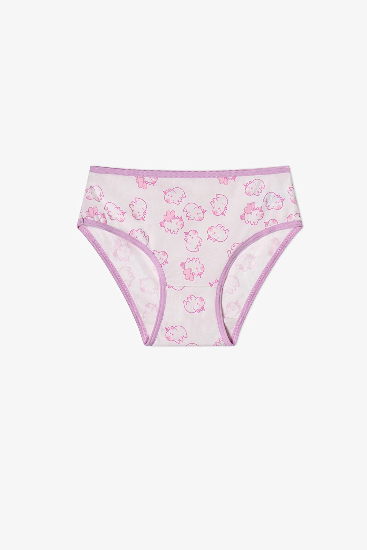 Kız Çocuk Pembe Unibara Unicorn Desenli 5'li Slip Külot