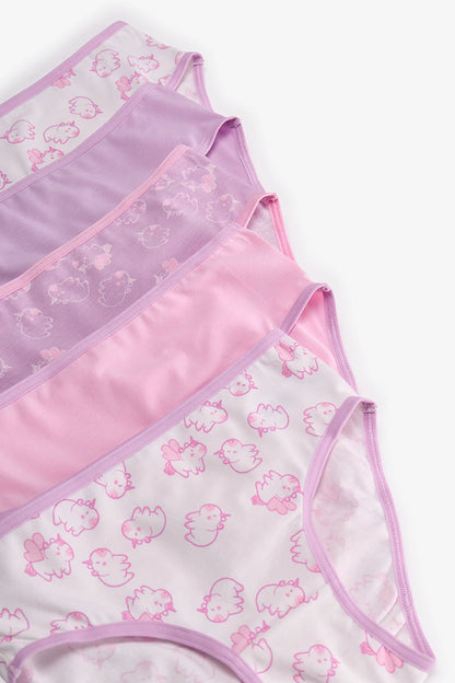 Kız Çocuk Pembe Unibara Unicorn Desenli 5'li Slip Külot
