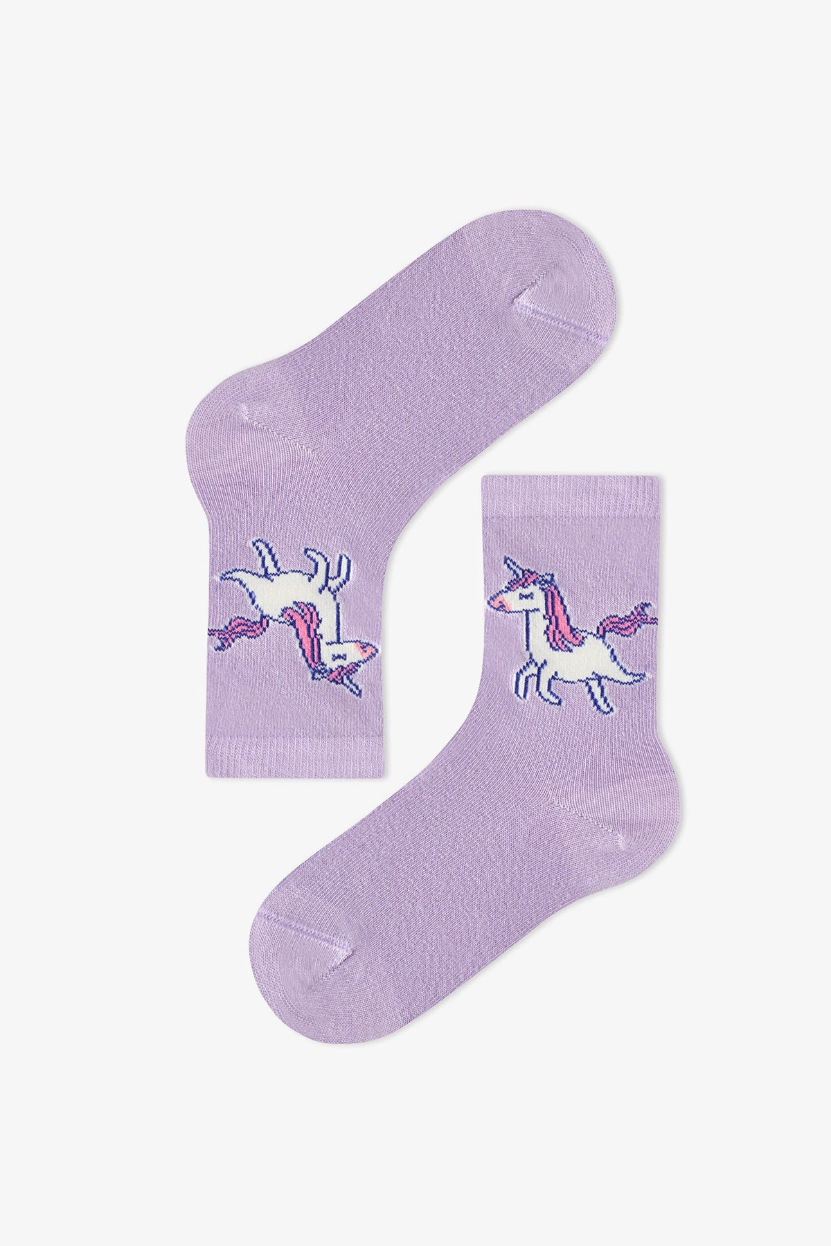 Kız Çocuk Pembe Loving Unicorn 4 Çift Soket Çorap