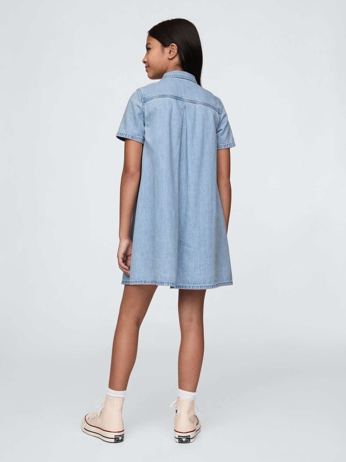 Mavi Cepli Denim Elbise