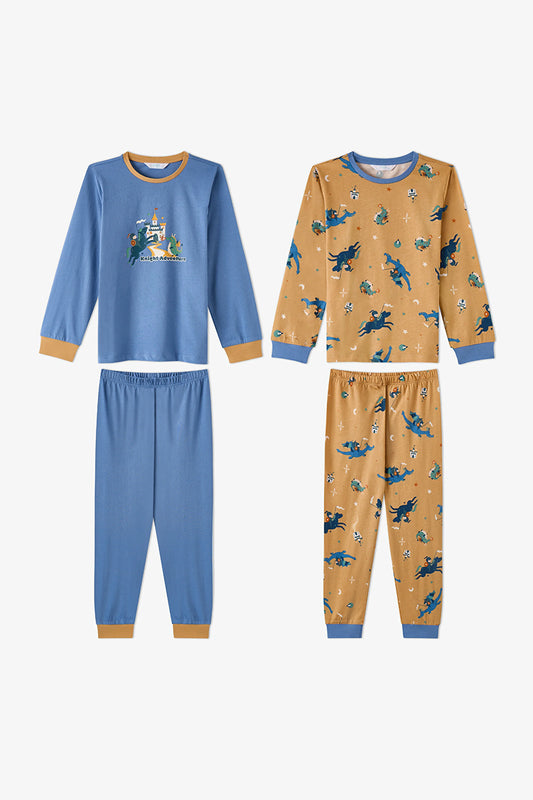 Erkek Çocuk Tiny Friends Adventure Pamuklu Uzun Kollu 2'li Pijama Takımı